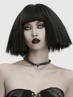 Black Gothic Doomsday Punk Spine Beaded Necklace