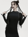 Black Gothic Raven Skull Tassel Braided Hair Accessory