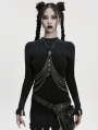 Black Gothic Doomsday Punk Snake-Wrapped Skull Necklace