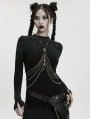 Black Gothic Doomsday Punk Snake-Wrapped Skull Necklace