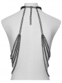 Black Gothic Doomsday Punk Snake-Wrapped Skull Necklace