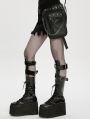 Black Gothic Cyberpunk Rivet Skull Waist-Leg Bag