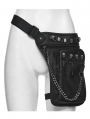 Black Gothic Cyberpunk Rivet Skull Waist-Leg Bag