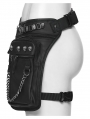 Black Gothic Cyberpunk Rivet Skull Waist-Leg Bag