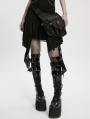 Black Gothic Skull Punk Techwear Rivet Waist-Leg Bag