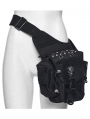 Black Gothic Skull Punk Techwear Rivet Waist-Leg Bag