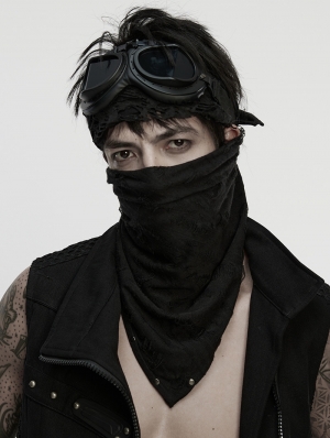 Black Gothic Wasteland Punk Bandana Face Mask Scarf
