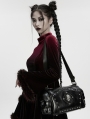 Black Gothic Punk Skull Studded Coffin Bag