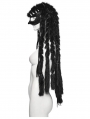 Black Gothic Punk Fox Head Braided Mask Hood
