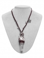 White Gothic Crystal Pendant Butterfly Woven Necklace