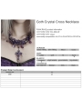 Violet Gothic Crystal Beaded Cross Pendant Necklace