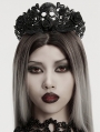 Black Gothic Rose Lace Skull Crown Headdress