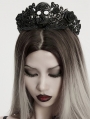 Black Gothic Rose Lace Skull Crown Headdress