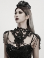 Black Gorgeous Gothic Lace Bead Queen Necklace