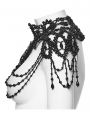 Black Gorgeous Gothic Lace Bead Queen Necklace