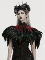 Black and Red Gothic Gorgeous Reversible Lace Feather Shawl