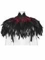 Black and Red Gothic Gorgeous Reversible Lace Feather Shawl