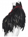 Black and Red Gothic Gorgeous Reversible Lace Feather Shawl