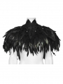 Black Gothic Gorgeous Reversible Lace Feather Shawl