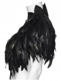 Black Gothic Gorgeous Reversible Lace Feather Shawl