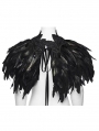 Black Gothic Gorgeous Reversible Lace Feather Shawl