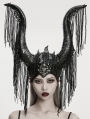 Black Gothic Magic Witch Horns Tassel Headdress