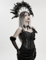 Black Gothic Goddess Halo Feather Hair Hoop