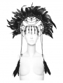 Black Gothic Goddess Halo Feather Hair Hoop