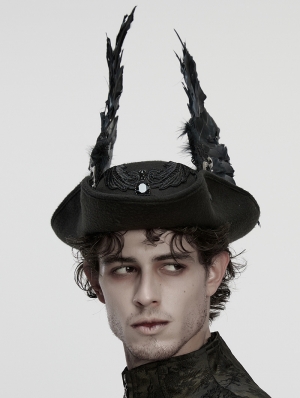 Black Gothic Dark Angel Wings Hat
