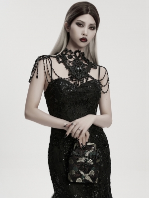 Black Gothic Chinese Style Embroidered Crossbody Bag
