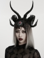 Black Gothic Reversible Demon Horn Veil