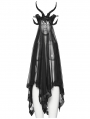 Black Gothic Reversible Demon Horn Veil
