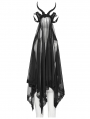 Black Gothic Reversible Demon Horn Veil