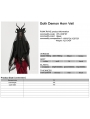 Black Gothic Reversible Demon Horn Veil