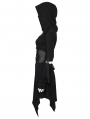Black Gothic Punk Wasteland Cutout Hooded Face Mask Short Dress