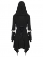 Black Gothic Punk Wasteland Cutout Hooded Face Mask Short Dress