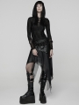 Black Gothic Wasteland Decadent Punk Irregular Skirt