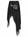 Black Gothic Wasteland Decadent Punk Irregular Skirt