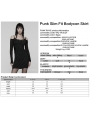 Black Gothic Punk Slim Fit Off-the-Shoulder Bodycon Mini Dress