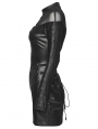 Black Gothic Punk Rebellious Sheer Mesh Spliced Short Dress