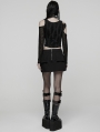 Black Gothic Punk Techwear Zipper Split Short Skirt