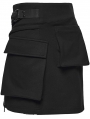 Black Gothic Punk Techwear Zipper Split Short Skirt