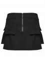 Black Gothic Punk Techwear Zipper Split Short Skirt