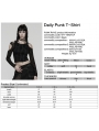 Black Gothic Daily Punk Irregular Hollow-Out Short T-Shirt for Women