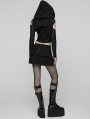 Black Gothic Wasteland Hooded Short Vest for Women