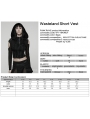 Black Gothic Wasteland Hooded Short Vest for Women