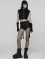 Black Gothic Sweet Punk Shorts with Tulle Skirt