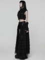 Black Gothic Sweet Punk Shorts with Tulle Skirt