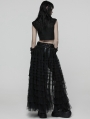 Black Gothic Sweet Punk Shorts with Tulle Skirt