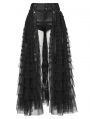 Black Gothic Sweet Punk Shorts with Tulle Skirt
